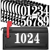 Mailbox Numbers Stickers, 8 Sets Large 4 inch 0-9 Adhesive House Numbers for Outside Doors Address (White)
