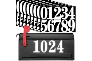 Mailbox Numbers Stickers, 8 Sets Large 4 inch 0-9 Adhesive House Numbers for Outside Doors Address (White)