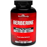 Divine Bounty Berberine Supplement with 600mg Berberine HCl, 60 Capsules | Pure Berberine Complex, 600mg in Each Capsule, 60 Vegetarian Capsules