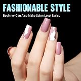 TOMICCA Square Short Nail Tips 240Pcs Half Matte Full Cover Clear Acrylic view 4