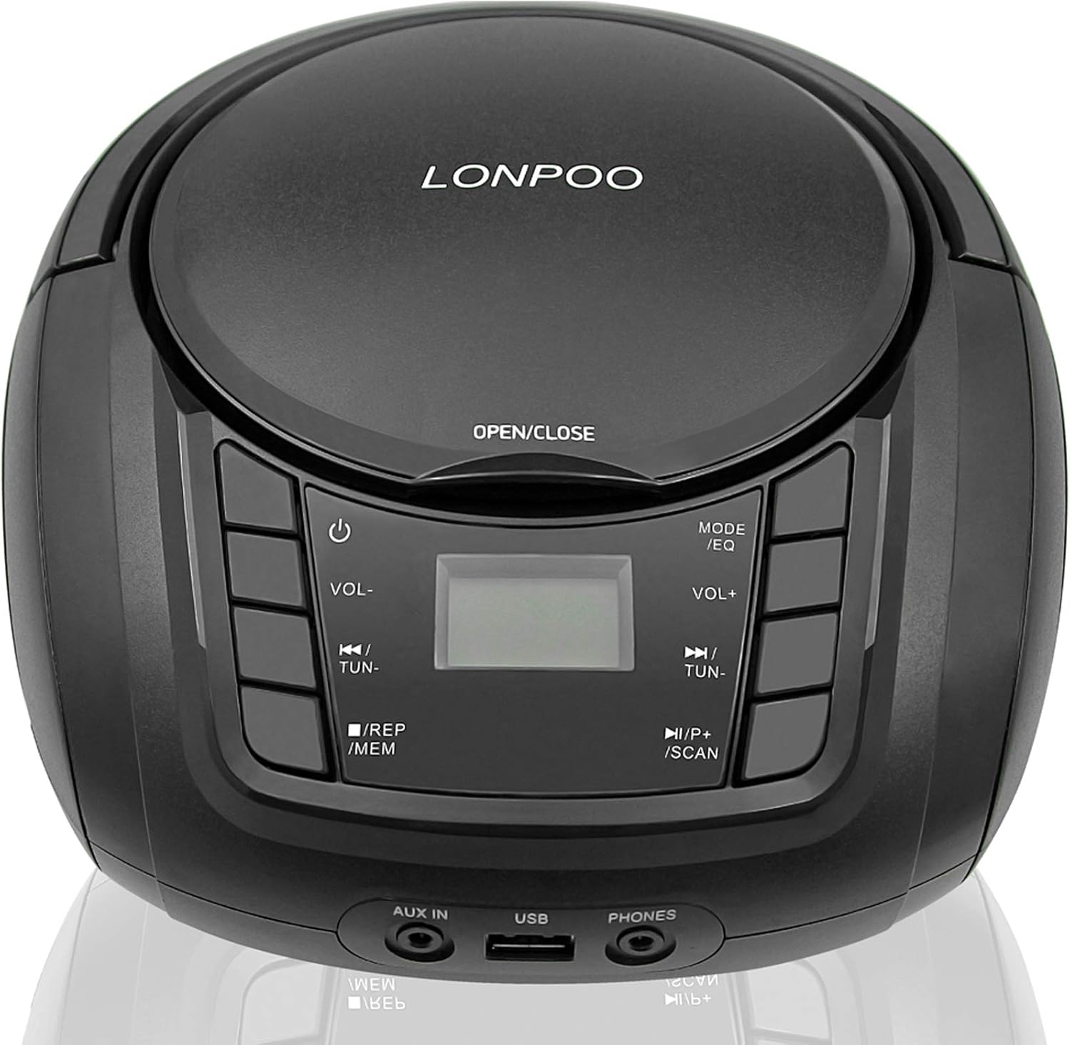 LONPOO Reproductor de CD portátil con Bluetooth, radio FM