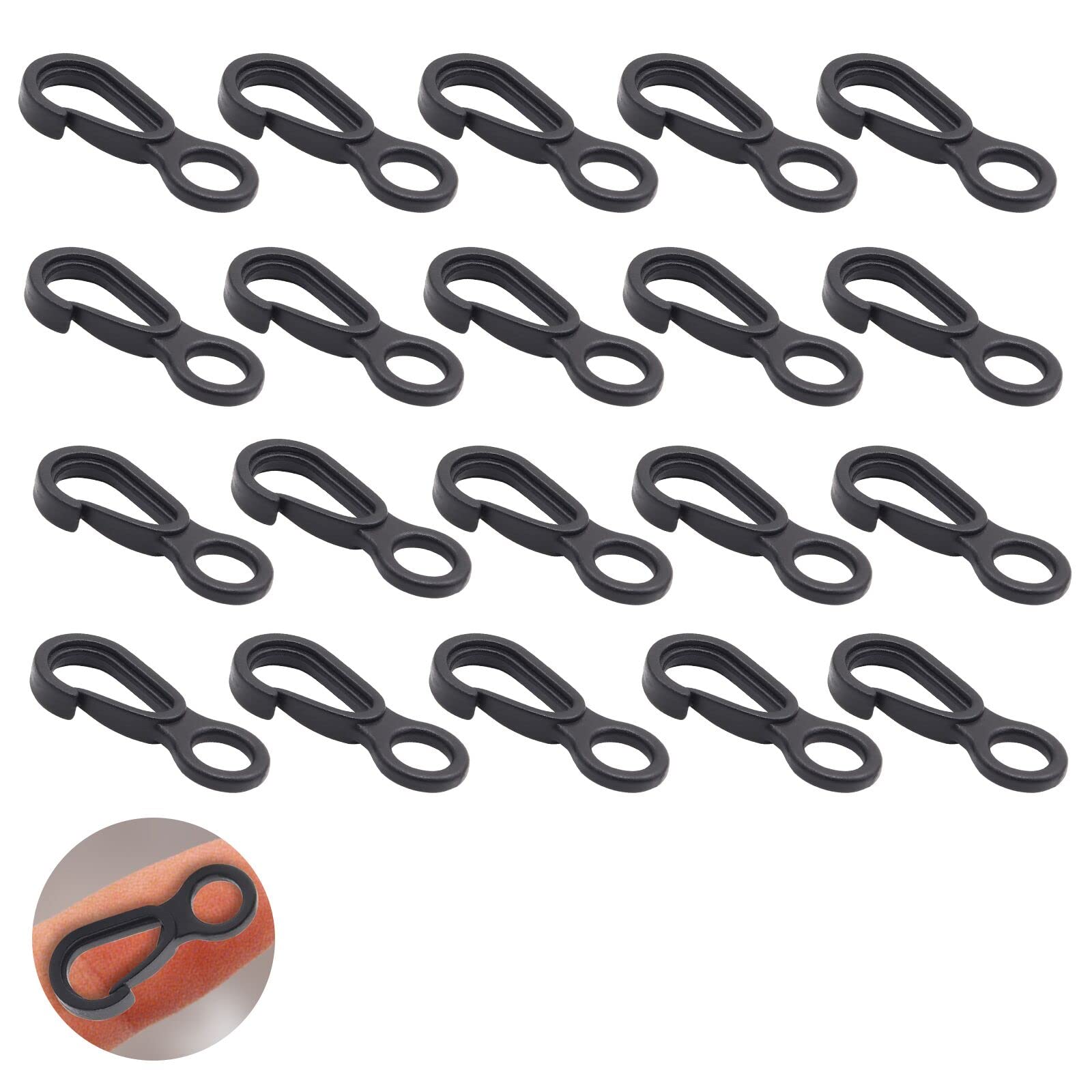 Ygmylandbb Mini Clip Tiny Spring Snap Hook Plastic Hanging Buckle Carabis for Backpack Keychain, 20pcs