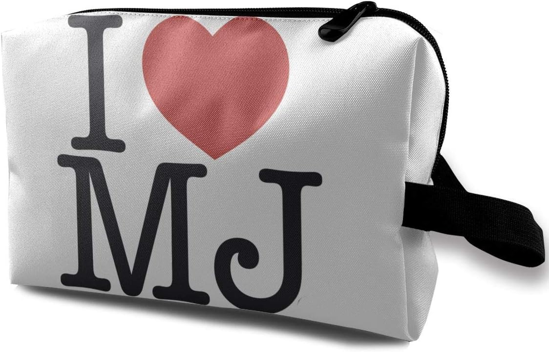 I Love Michael Jackson Travel Cosmetic Makeup Pouch Bags Portable Zipper Toiletry Storage Bag For Womens Girls