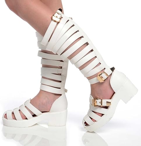 high leg gladiator sandals uk