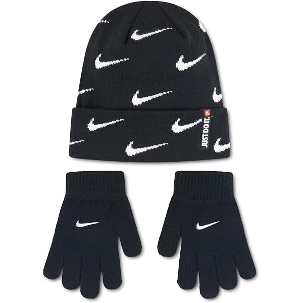 Amazon.com: Nike Futura Beanie Gloves Set (Big Kids) Dark Grey