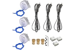 ISSVWO 3PCS Synchronous Synchron Motor Turntable Motor Electric Synchron Motor For Cup Turner,cuptisserie,Tumbler Cup Rotator with 7mm Flexible Coupling 100-127VAC 50/60 Hz 4W 5-6RPM/MIN CCW/CW