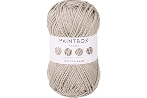 Paintbox Yarns 100% Cotton Aran Yarn 1.76oz (50g), 93 Yards (85m) - Taupe Worsted Wool for Crochet or Knitting - Soft, Lightweight for Sweaters, Clothes