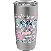Made In 1996 Floral 30th Birthday Gifts Women 30 Year Old Stainless Steel Insulated Tumbler