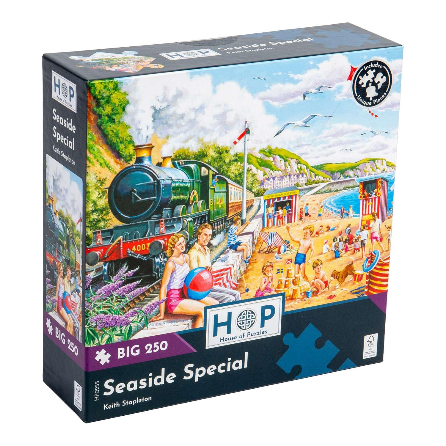 The House of Puzzles - Seaside Special Jigsaw - Big 250 Piece Jigsaws For Adults & Kids, Extra Large Pieces, Artist Illustrated, Scenic Landscape, Deluxe Puzzle Gifts — image 1