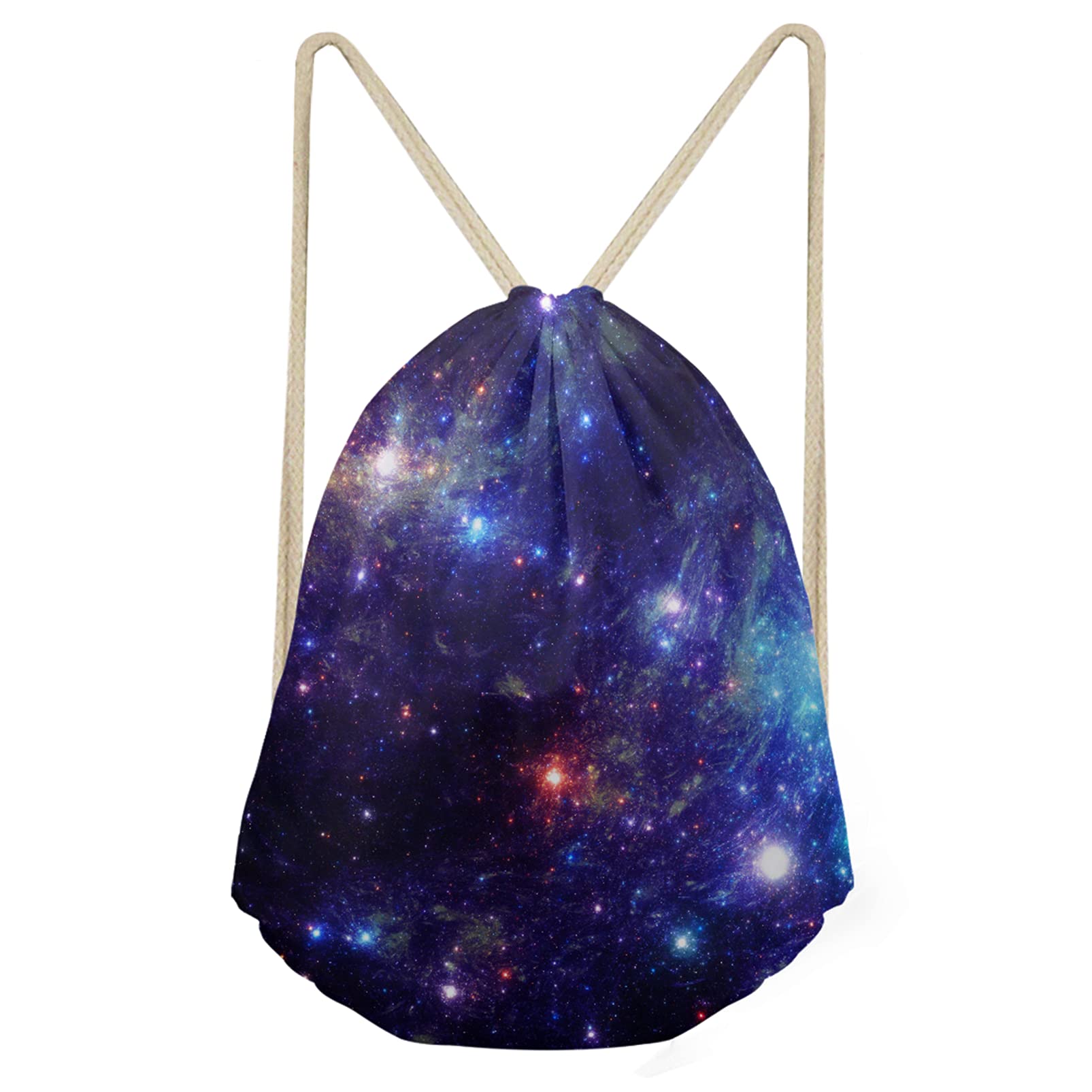HUIACONG Galaxy Starry Drawstring Backpack for Women Girls Laundry String Bag Teen Girl Heavy Duty Clothes Organizer Cinch Sack Backpack Kids — image 1