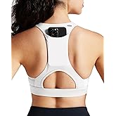 QUEENIEKE BareFlow Women's Sports Bras with Phone Pocket Medium Impact Padded Racerback Workout Gym Crop Top Running Yoga Bra