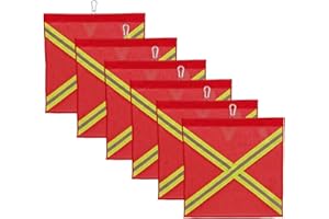 ZEIKIWE Safety Flags for Trucks 18 x 18 Inch, 6 Pack Red Mesh Flag with Wire Loop and Snap Hook, High Visibility Cross Reflective Strip for Truck Loads and Trailer Hauling Use