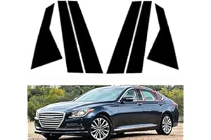 FITFOYO 6Pcs Car Window Pillar Posts Door Trim Cover for Hyundai Genesis G80 Sedan 2015 2016 2017 2018 2019 2020 2021 2022 Gloss Black