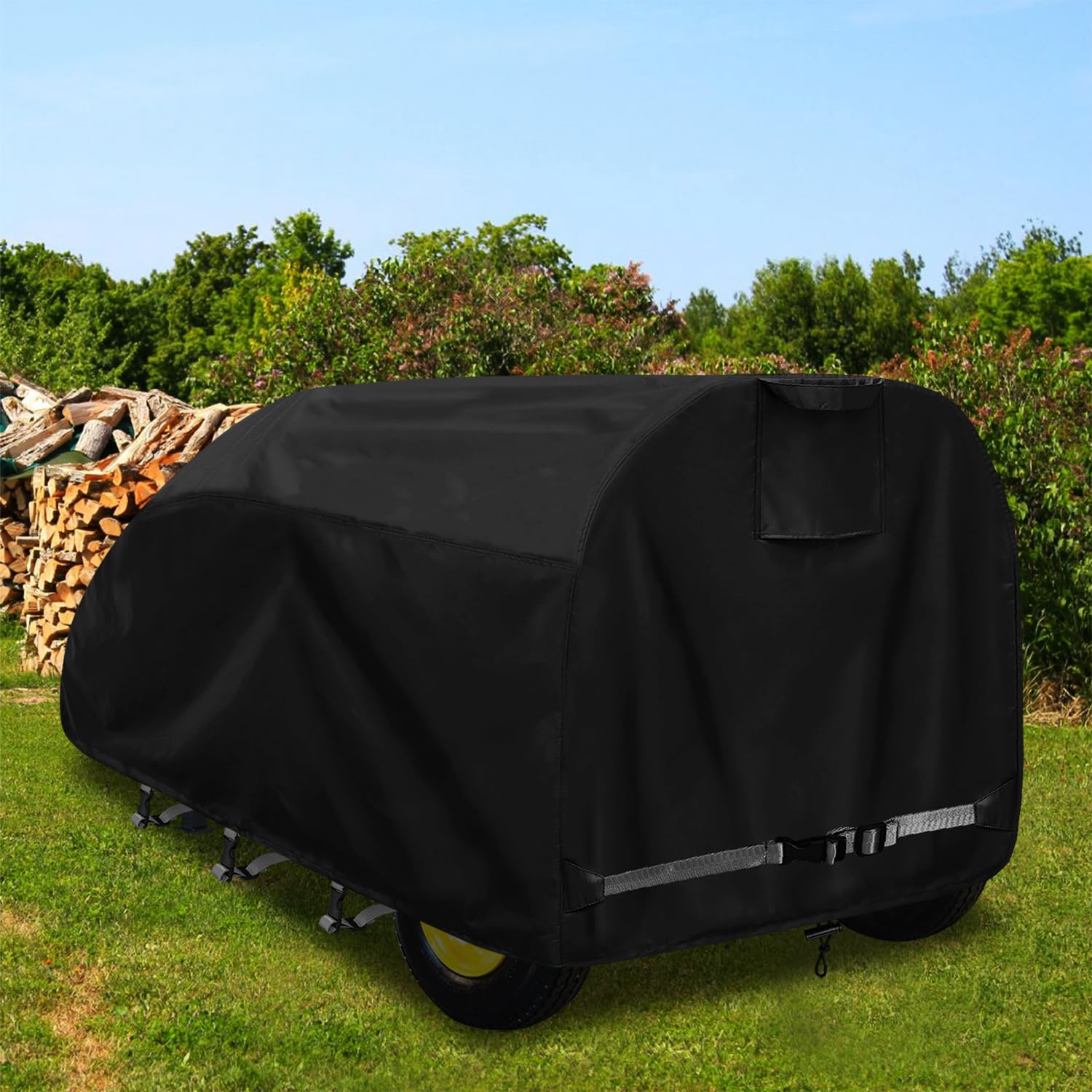 Photo 1 of Log Splitter Cover Waterproof Heavy Duty Oxford Cloth 91" x 49" x 42" for 15-45 ton Gas or Electric Hydraulic Dual Position Large Log Splitter Weather-Resistant Wood Splitter Covers