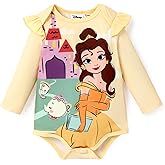 Disney Stitch Princess Ariel Belle Mickey and Friends Baby Girls Clothes Snap Bodysuit for Newborn to Infant
