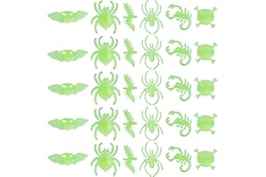 MIFENGDA 96pcs Halloween Spider Rings Glow in The Dark Plastic Spider Ring Halloween Glow Rings Skull Bat Spider Rings Halloween Scorpions Centipedes Costume Rings for Halloween Party Favors Decorations
