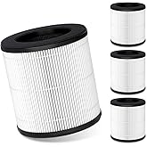 VALZONE 4-Pack M05 B-D02L HEPA Filter Compatible with MOOKA B-D02L & KOIOS B-D02L & VEWIOR B-D02U Air- Purifiers, 3-in-1 H13 True HEPA Air Filter for MOOKA Air Puri fiers Replacement Filter B-D02L
