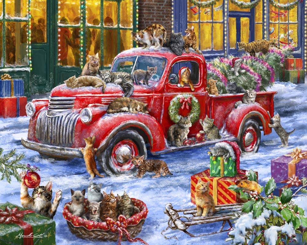 Vermont Christmas Company It's a Cats' Christmas Jigsaw Puzzle 1000 Piece