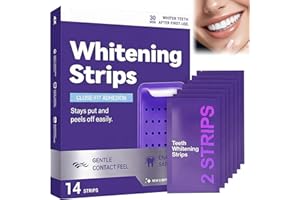 Purple Teeth Whitening Strips, Effective Teeth Whitening Strips Purple for Surface Stain Removal, Natural Shine, Enamel Safe,