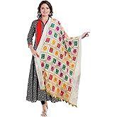 themilestocks Woman's Embroidered Chiffon Garba Dupatta Navratri Wrap Indian Bridal Wedding Phulkari Stole