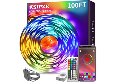KSIPZE 100ft Led Strip Lights RGB Music Sync Co...