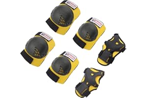 RUNDONG Youth/Kids Knee Pads Elbow Pads Wrist Guards Protective Set for 3-15 Years Child Roller Skates, Scooter, Inline Skating, Cycling, BMX Bike, Skateboard, Riding and Outdoor Extreme Multi-Sports