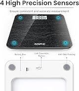 RENPHO Digital Bathroom Scale Marble with 4 Sensors 0.1lb 0.05kg LED view 4
