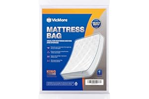 VICMORE 3mil Heavy-Duty Plastic Mattress Bag for King/Cal King Size – Tear-Resistant Mattress Protector Cover for Moving & Storage, Transparent & Easy Fit