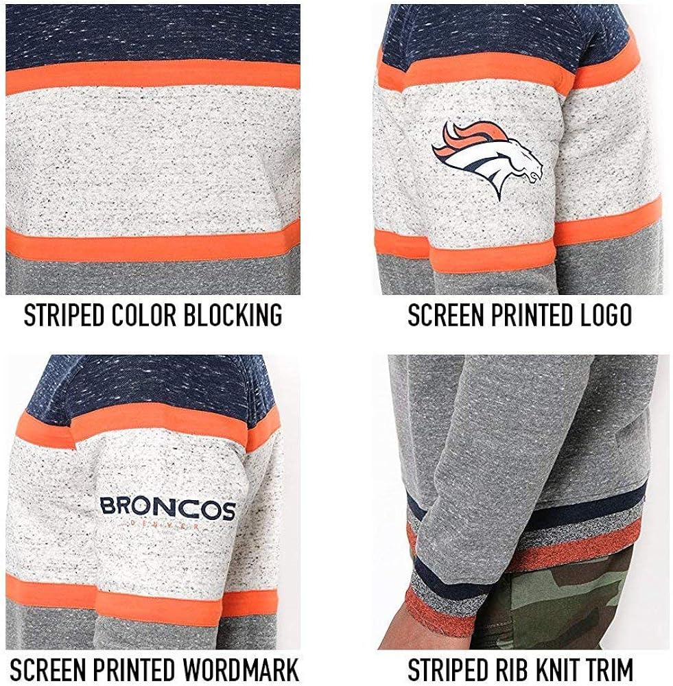Ultra Game NFL Men's Fleece Sweatshirt Long Sleeve Shirt Block Stripe : Clothing