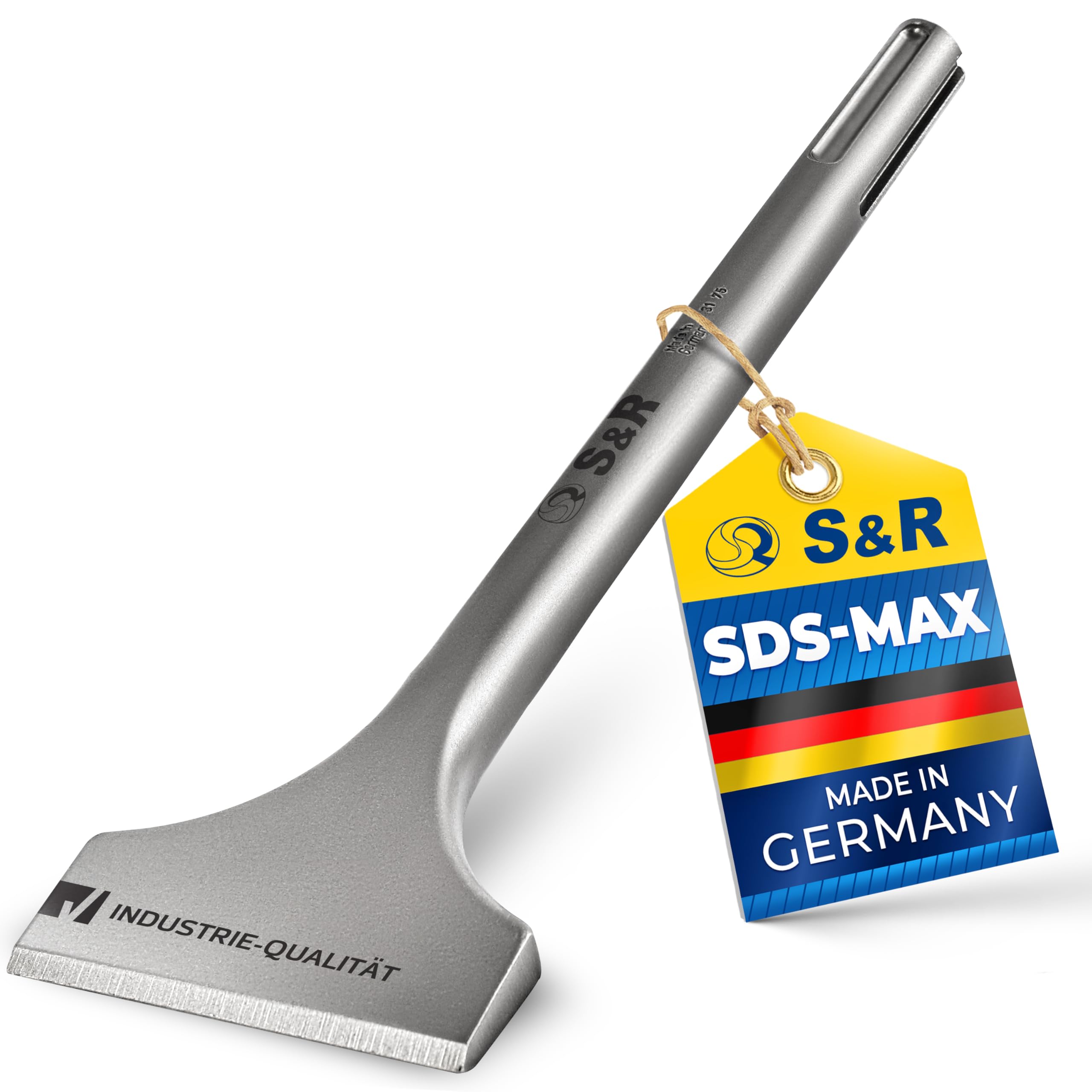 S&R Wide Chisel SDS-MAX 300 x 80 mm – Heavy-Duty Chisel for Demolition & Surface Removal – Professional Quality – Made in Germany