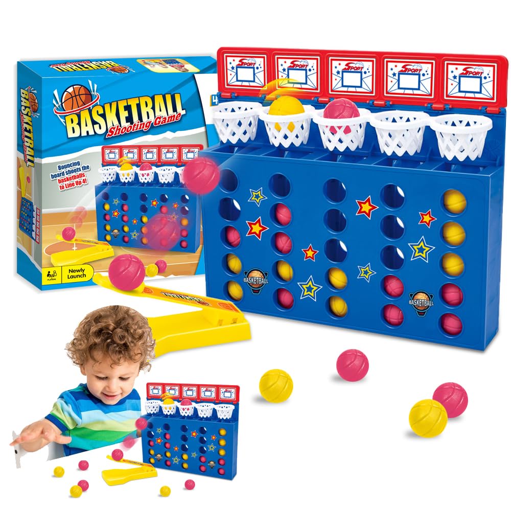 WDKXCN Connect 4 Shots Game, Bounce Connect 4 Game for Kids, Bouncing Ball Game, Bounce Ball Game, 4 in a Row Game, for Kids and Family, Travel and Family Time