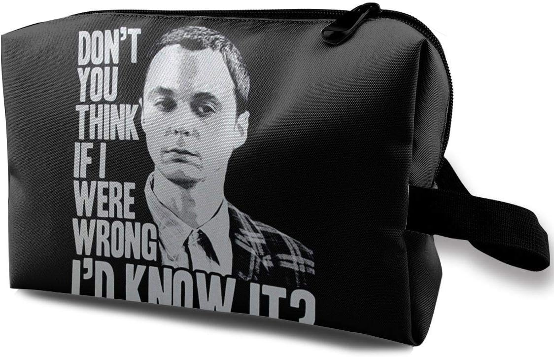 Sheldon Cooper If Were Wrong Makeup Bag Travel Multifunction Clutch