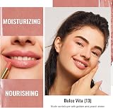 Oulac Nude Peach Lipstick Moisture Shine Hydrating Vegan Cruelty-Free Dolce view 2