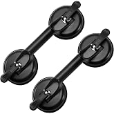 FCHO Glass Suction Cup Heavy Duty Lifter for Glass Dent Repair 2 Pack Black | Heavy Duty Aluminum Glass Suction Cup, Aluminum Handle With Hooks, For Large Glass Tile Moving, Lifting Panel Dent Fixing Rep