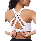 High Impact Sports Bra for Women – High Support Molded Cups, Adjustable Straps & Back Closure, Cross, Workout & Running Bra