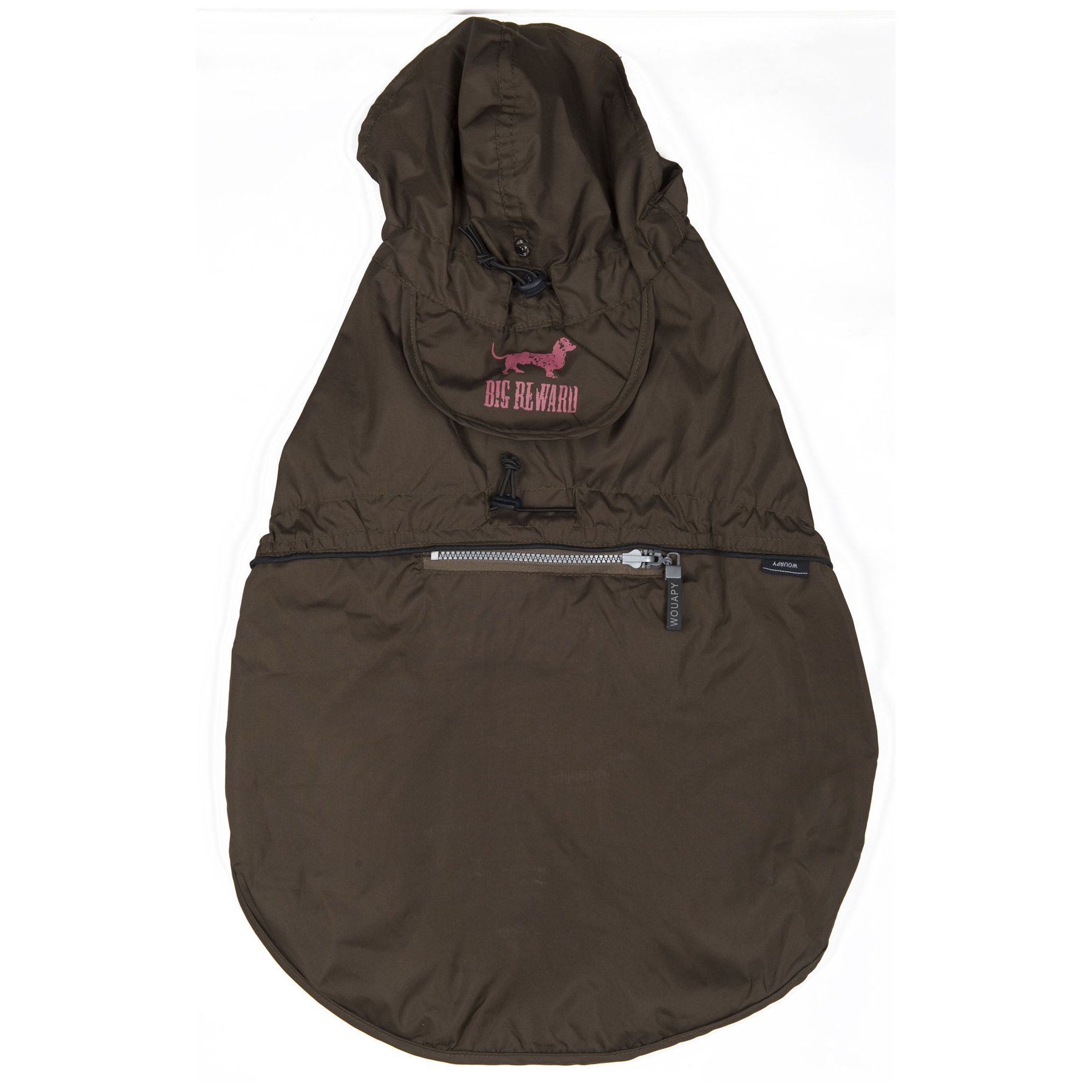 Wouapy Foldable Waterproof Coat, Size 50, Brown/Pink