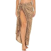 SHU-SHI Sarong Wraps for Women Pareo Beach Skirt Boho Bathing Suit Cover Up Moon Printed