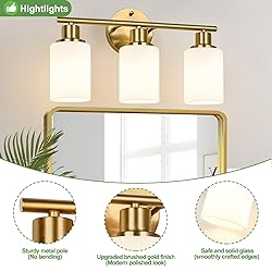 Zarbitta 3-Light Bathroom Light Fixtures, Brushed