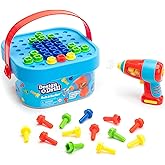 Educational Insights Design & Drill Bolt-It Bucket, Portable, Travel Friendly Drill Toy Set Medium