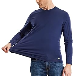 MIER Men Long Sleeve Soft Shirts Stretch Cotton T