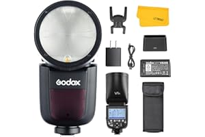 GODOX V1 V1-S Flash for Sony, 76Ws 2.4G TTL Speedlite for Sony HSS 1/8000s, 480 Full Power Shots, Rechargeable Li-ion Battery, 1.5s Recycle Time, 10 Levels LED Modeling Lamp