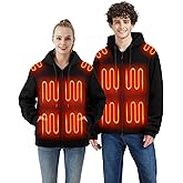 FrostVoyage Heated Hoodie with 18400mah Battery Pack, Full-Zip Heated Sweatshirt Hoodie for Men Women