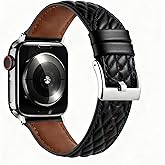 Leather Apple Watch Band Women, Slim Dressy Replacement Strap Compatible with Apple Watch Series 11-1 SE Ultra 3-1, 38mm 40mm 41mm 42mm 44mm 45mm 46mm 49mm