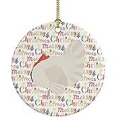 Caroline's Treasures White Holland Turkey Christmas Ceramic Ornament Christmas Tree Hanging Decorations for Home Christmas Holiday, Party, Gift, 3 in, Multicolor