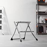 VonHaus 2 Step Stool Anti Slip Feet Foldable Easy Store Home Kitchen Garage view 2