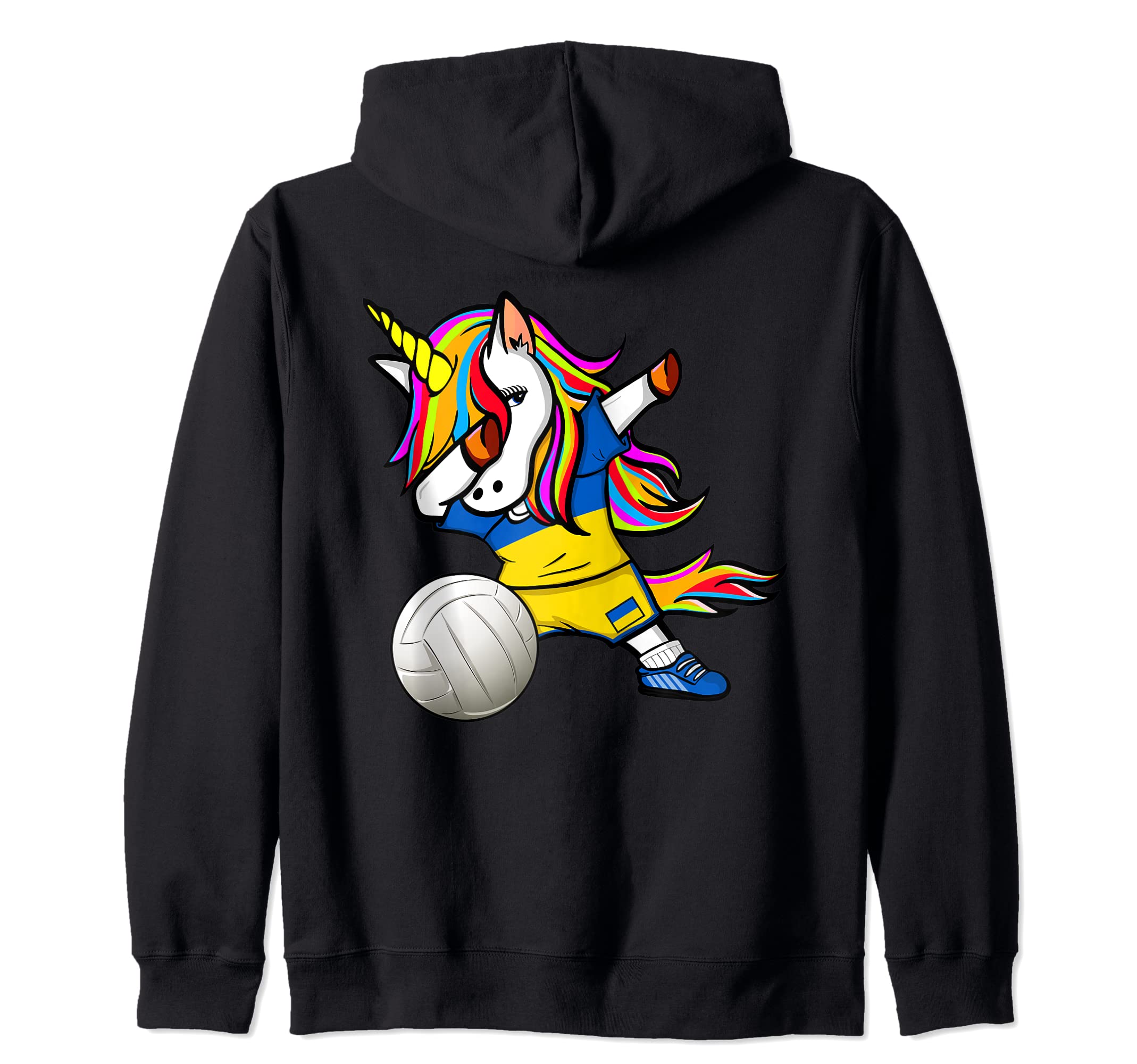 Dab Unicorn Ukraine Volleyball Fans Jersey Ukrainian Flag Zip Hoodie