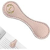 ABTOLS Magnetic Leather Initial Bookmarks, Vintage Initial ID Identification Book Marker Clip Gift Pink Capital Letter Book Markers for Book Lover Avid Readers (L)
