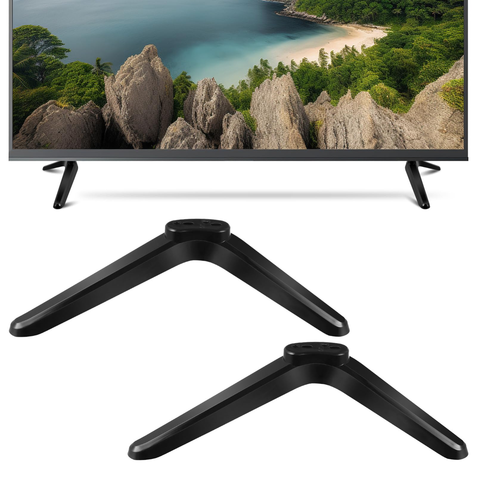 2Pcs Universal TV Stand, Tabletop TV Mounting Bracket with Screws, Plastic Tabletop Shelf Compatible with TCL 32-55 Inch Screens, Easy Installation