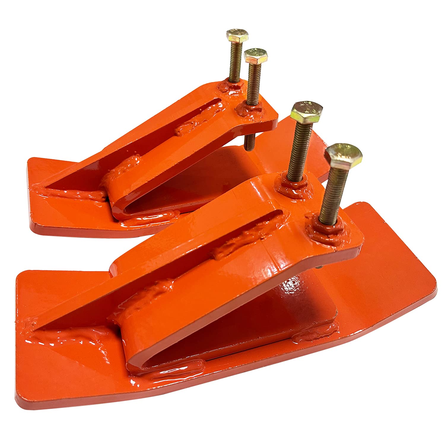 Photo 1 of ANISUN 2pcs Tractor Bucket Protector Heavy Duty Steel Snow Plow Attachments Skid Edge Protector Turf Tamer Skid Protector with Double Lock Nuts and Bolts