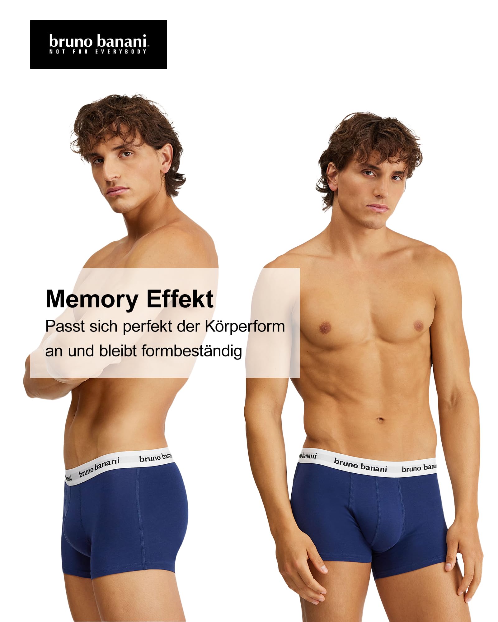 bruno banani Herren Shorts Snazzy- 4er Set - Boxershorts Herren Baumwolle mit Stoffgummibund - atmungsaktiv - ohne Eingriff - Memory Effekt schwarz//weiß//Marine//grau, XXXL 6